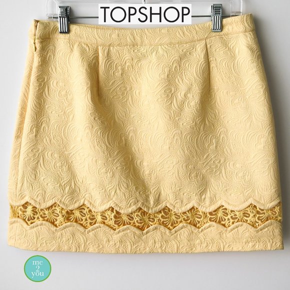 Topshop Dresses & Skirts - TOPSHOP Yellow Pencil Skirt - Size 10